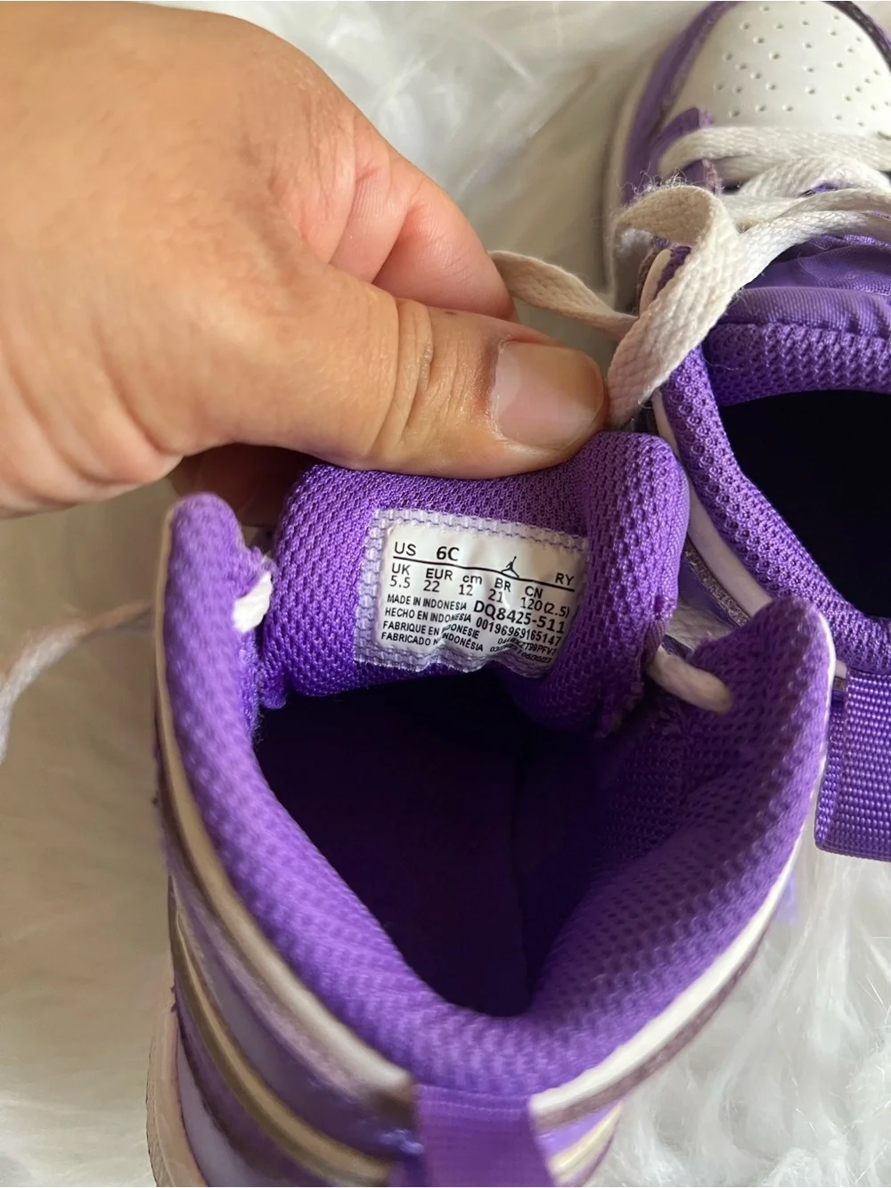 Toddler Jordan Purple/White Sneakers 6C